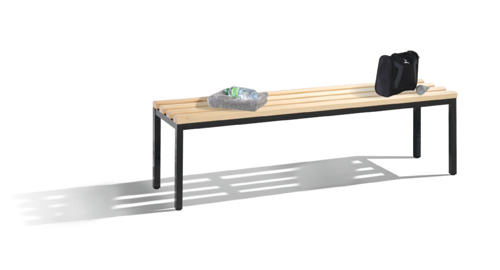 Produktbild C+P Sitzbank für Umkleidekabine in schwarzgrau 1500 x 350 x 420 mm bild 2