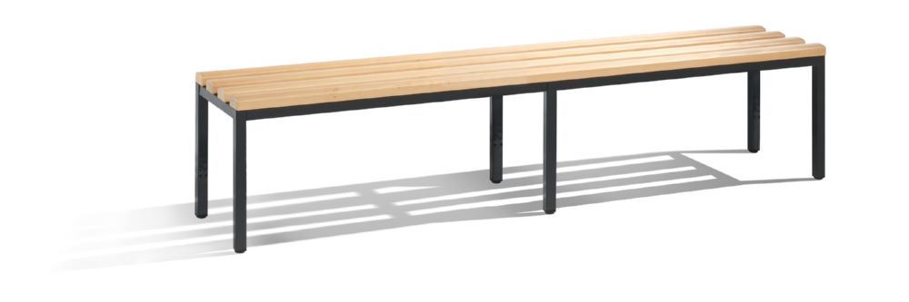 Produktbild C+P Umkleidebank in schwarzgrau buche 1960 x 350 x 420 mm