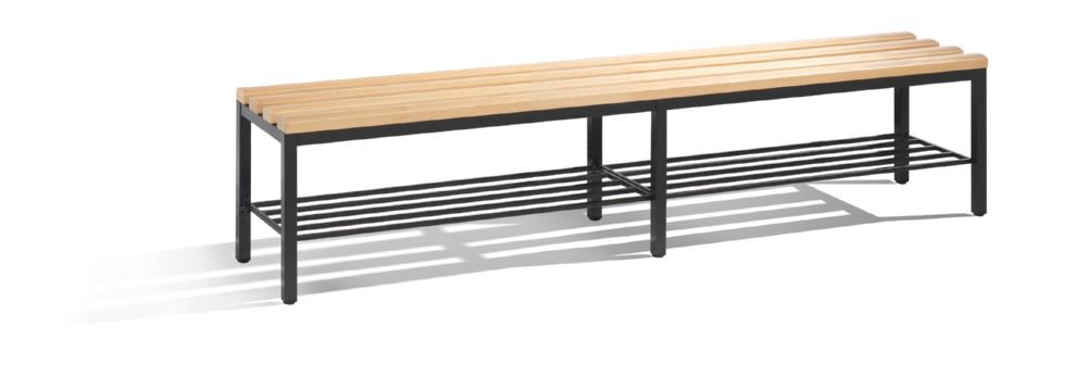 Produktbild C+P Sitzbank freistehend in schwarzgrau 1960 x 350 x 420 mm