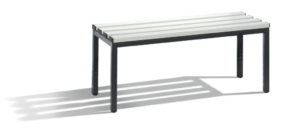 Produktbild C+P Sitzbank für Umkleidekabine schwarzgrau lichtgrau 1000 x 350 x 420 mm