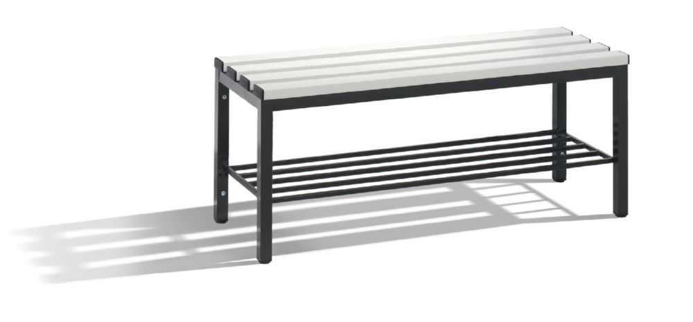 Produktbild C+P Sitzbank Umkleidebank schwarzgrau lichtgrau schwarzgrau 1000 x 350 x 420 mm