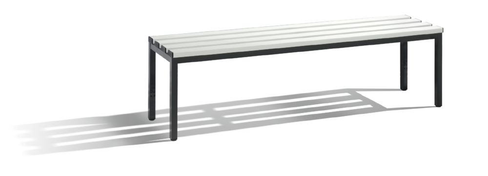 Produktbild C+P Sitzbank für Umkleidekabine schwarzgrau lichtgrau 1500 x 350 x 420 mm