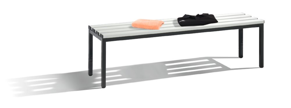 Produktbild C+P Sitzbank für Umkleidekabine schwarzgrau lichtgrau 1500 x 350 x 420 mm bild 2