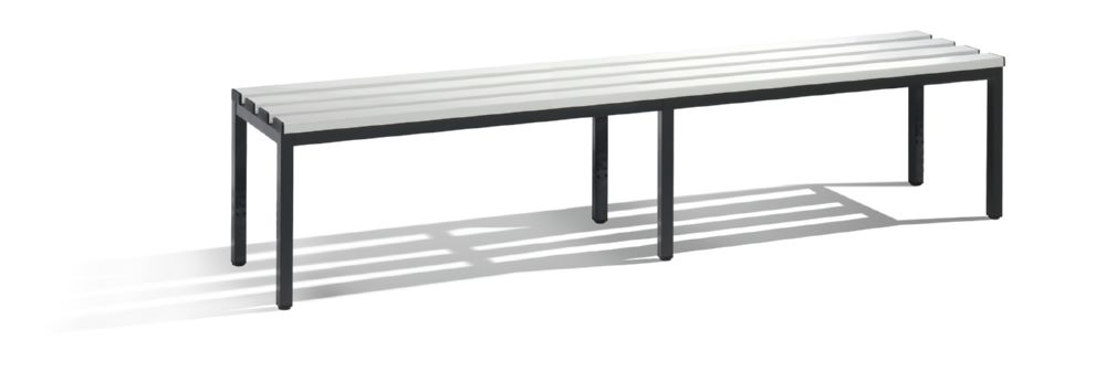 Produktbild C+P Umkleidebank schwarzgrau lichtgrau Sitzfläche aus Kunststoff 1960 mm
