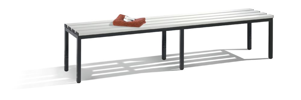 Produktbild C+P Umkleidebank schwarzgrau lichtgrau Sitzfläche aus Kunststoff 1960 mm bild 2