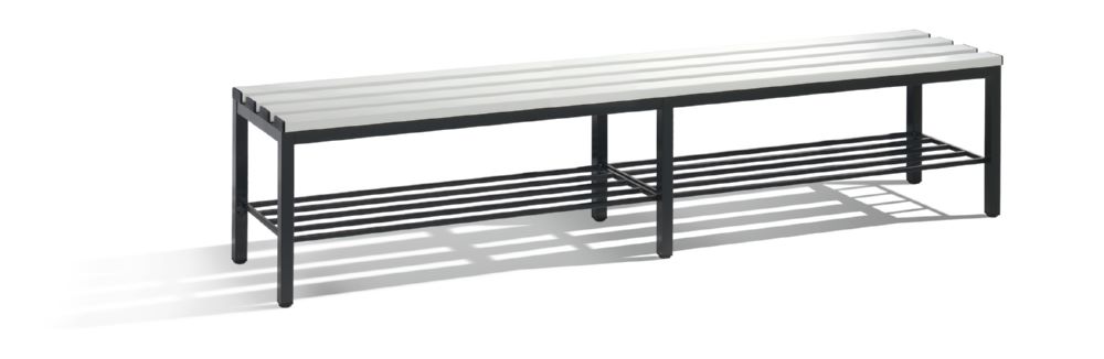 Produktbild C+P Sitzbank freistehend schwarzgrau lichtgrau 1960 x 350 x 420 mm