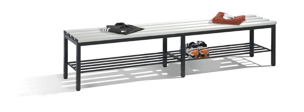 Produktbild C+P Sitzbank freistehend schwarzgrau lichtgrau 1960 x 350 x 420 mm bild 2