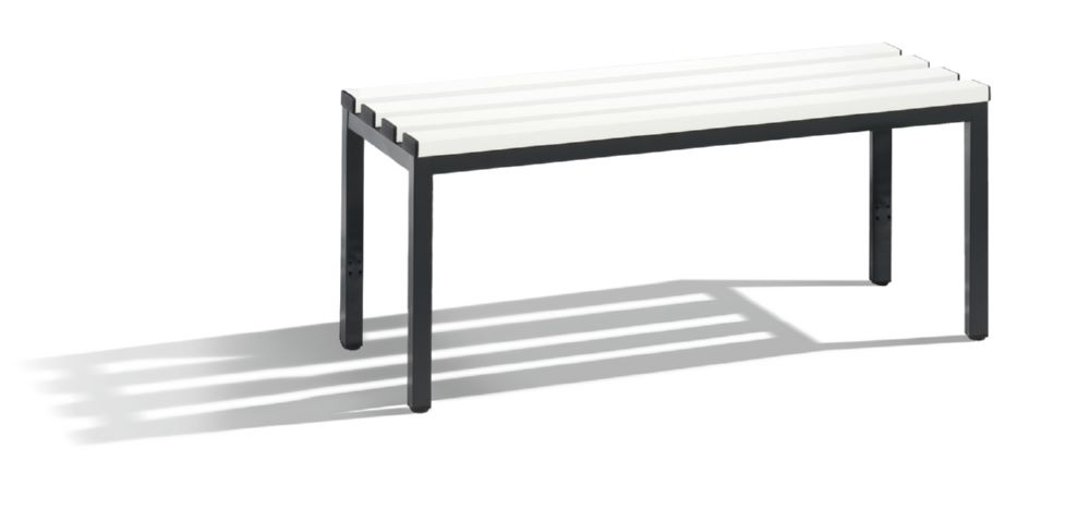 Produktbild C+P Sitzbank für Umkleidekabine schwarzgrau reinweiß 1000 x 350 x 420 mm