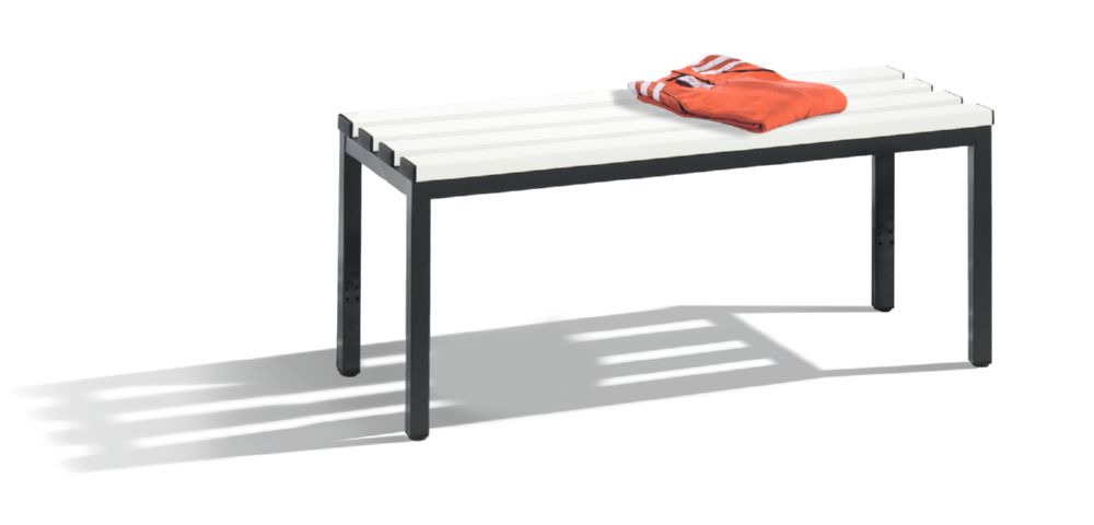 Produktbild C+P Sitzbank für Umkleidekabine schwarzgrau reinweiß 1000 x 350 x 420 mm bild 2