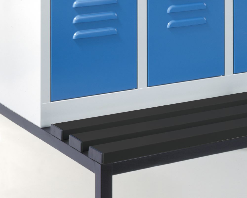 Produktbild C+P Sitzbank für Umkleidekabine schwarzgrau reinweiß 1000 x 350 x 420 mm bild 3