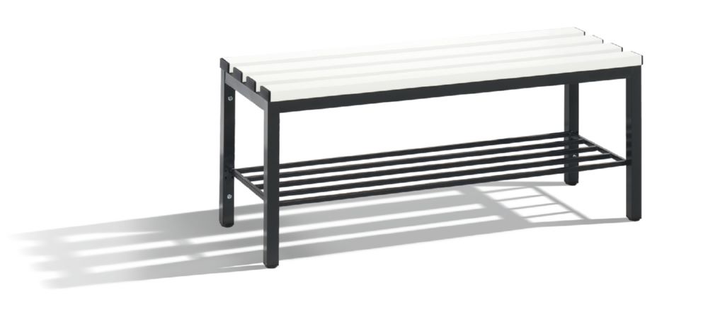 Produktbild C+P Sitzbank Umkleidebank schwarzgrau reinweiß 1000 x 350 x 420 mm