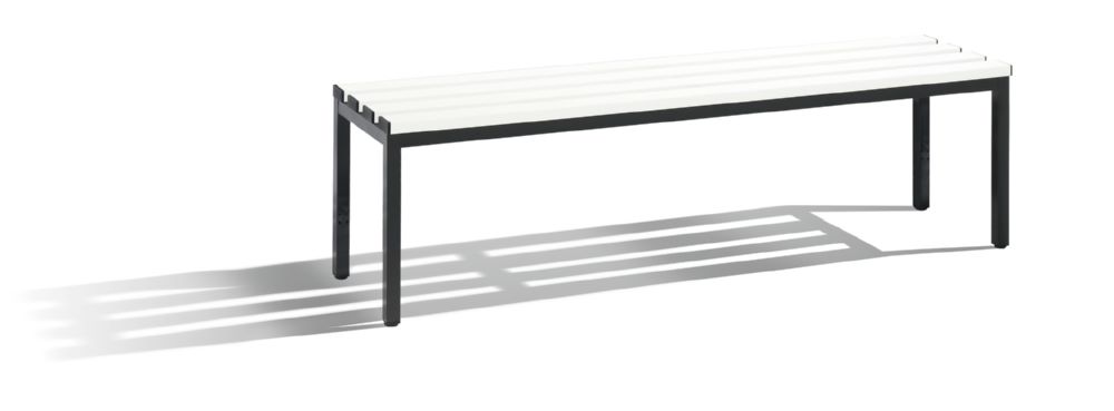 Produktbild C+P Sitzbank für Umkleidekabine schwarzgrau reinweiß 1500 x 350 x 420 mm
