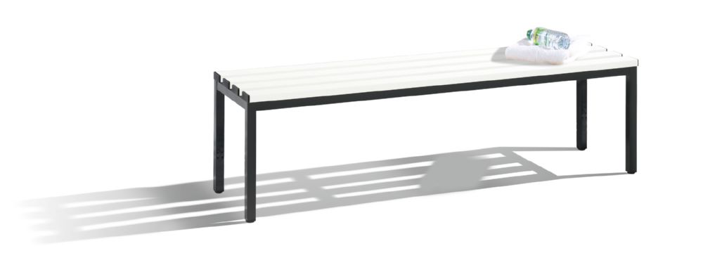 Produktbild C+P Sitzbank für Umkleidekabine schwarzgrau reinweiß 1500 x 350 x 420 mm bild 2