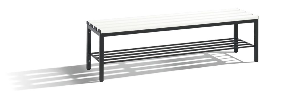 Produktbild C+P Sitzbank mit Banklatten in weiß 1500 x 350 x 420 mm