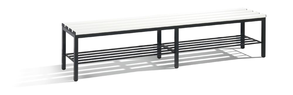 Produktbild C+P Sitzbank freistehend schwarzgrau reinweiß 1960 x 350 x 420 mm