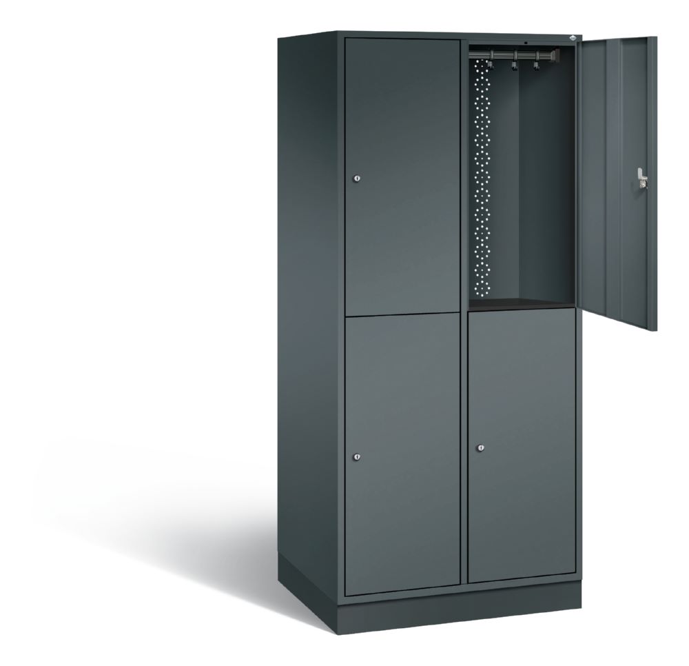 Produktbild C+P Garderobenspind doppelstöckig Intro 2 Abteile 1950 x 820 x 590 mm anthrazit bild 2