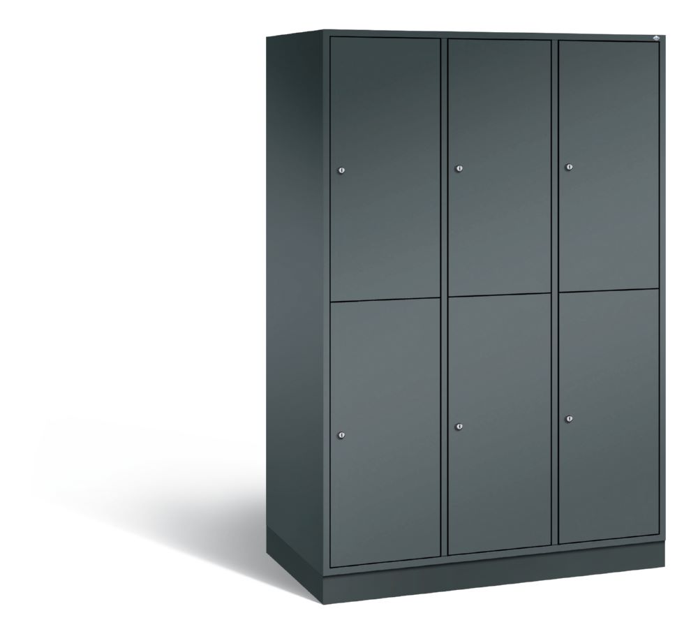 Produktbild C+P Garderobenschrank Intro XL  3 Abteile 1950 x 1220 x 590 mm anthrazit