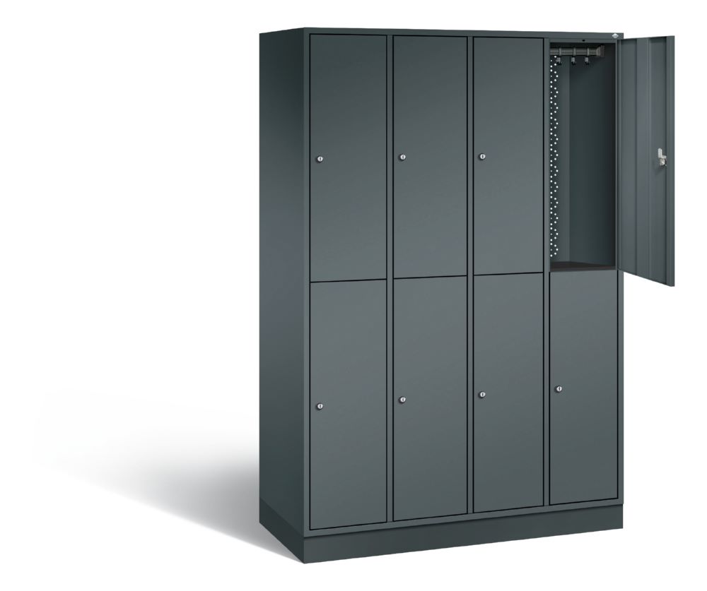Produktbild C+P Garderobenspind doppelstöckig Intro 1950 x 1220 x 490 mm anthrazit bild 2