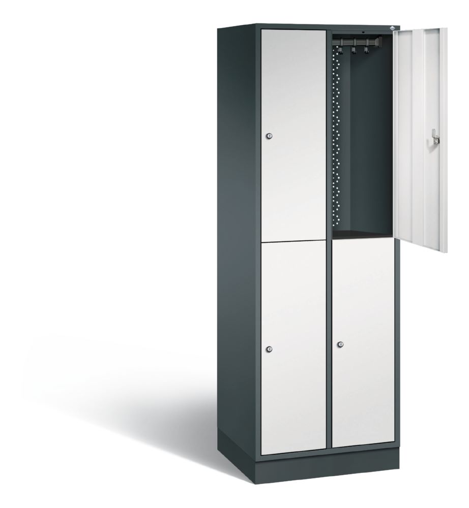 Produktbild C+P Spind doppelstöckig Intro 4 Fächer in hellgrau 620 x 490 x 1950 mm bild 2