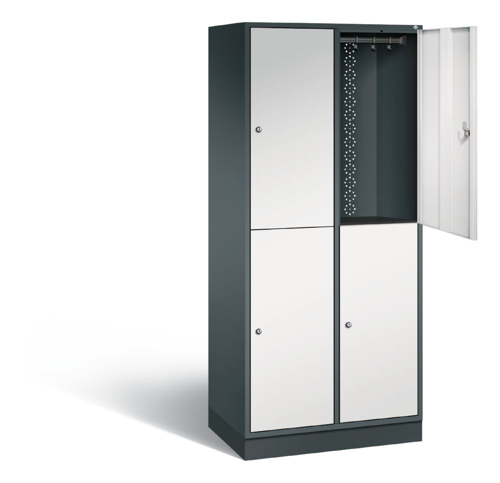 Produktbild C+P Garderobenspind doppelstöckig Intro 1950 x 820 x 490 mm anthrazit lichtgrau bild 2