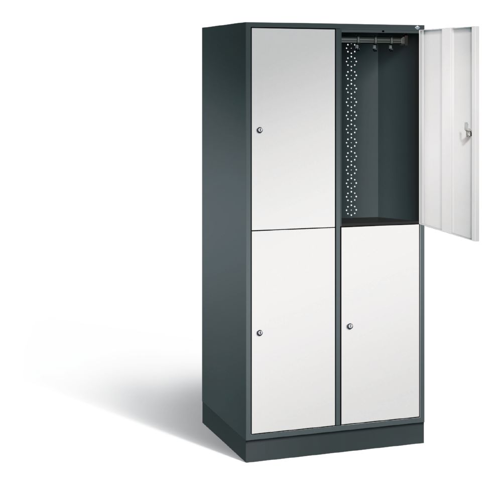 Produktbild C+P Garderobenspind doppelstöckig Intro 1950 x 820 x 590 mm anthrazit lichtgrau bild 2