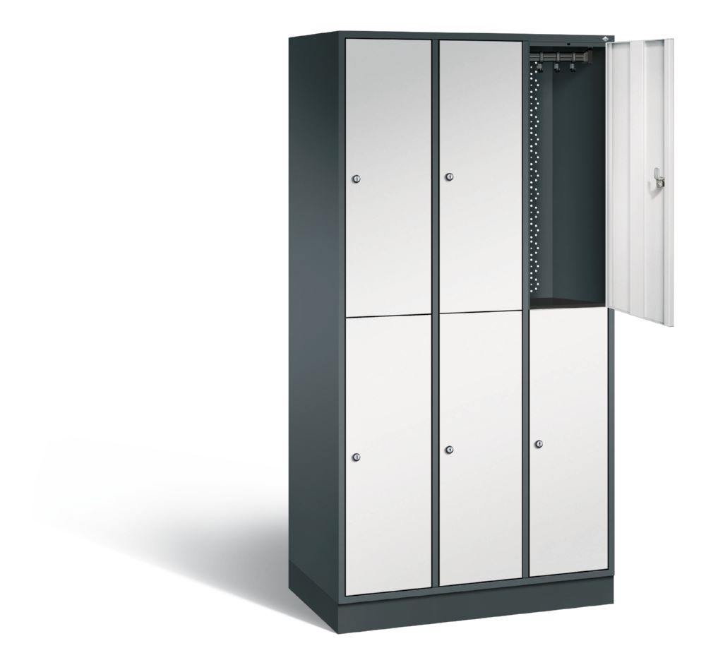 Produktbild C+P Garderobenspind doppelstöckig Intro 1950 x 920 x 490 mm anthrazit lichtgrau bild 2