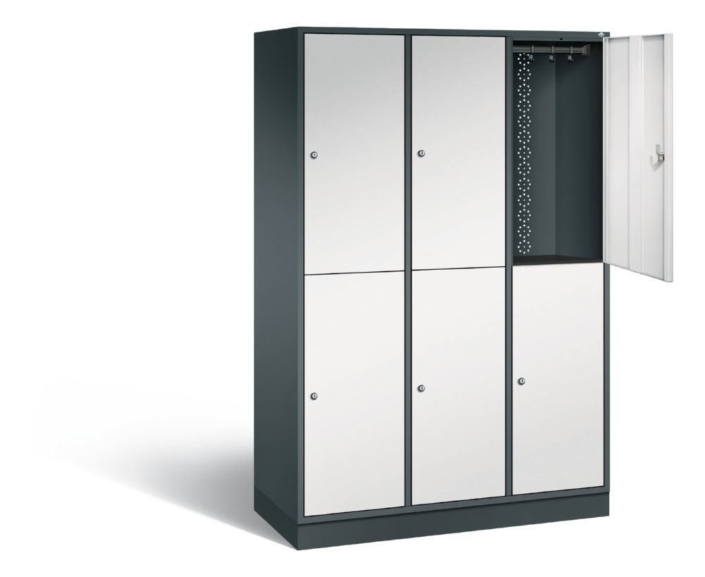 Produktbild C+P Garderobenspind doppelstöckig Intro 1950 x 1220 x 490 mm anthrazit lichtgrau bild 2