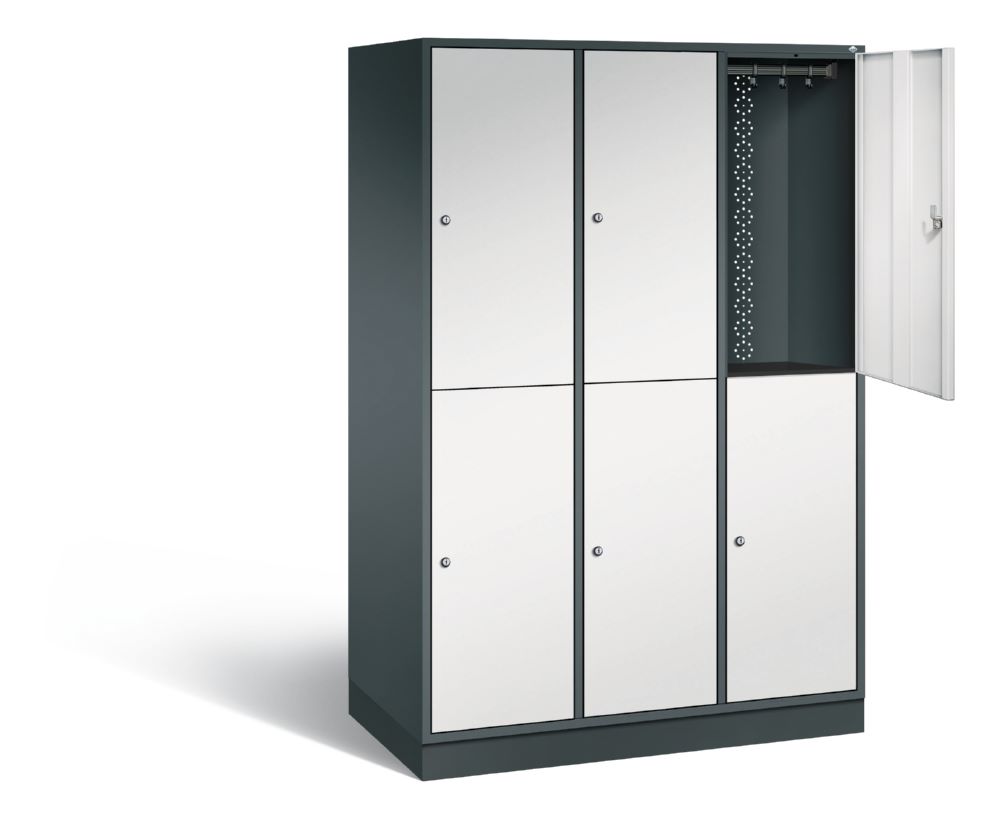 Produktbild C+P Garderobenschrank Intro Intro 3 Abteile 1950 x 1220 x 590 mm anthrazit lichtgrau bild 2
