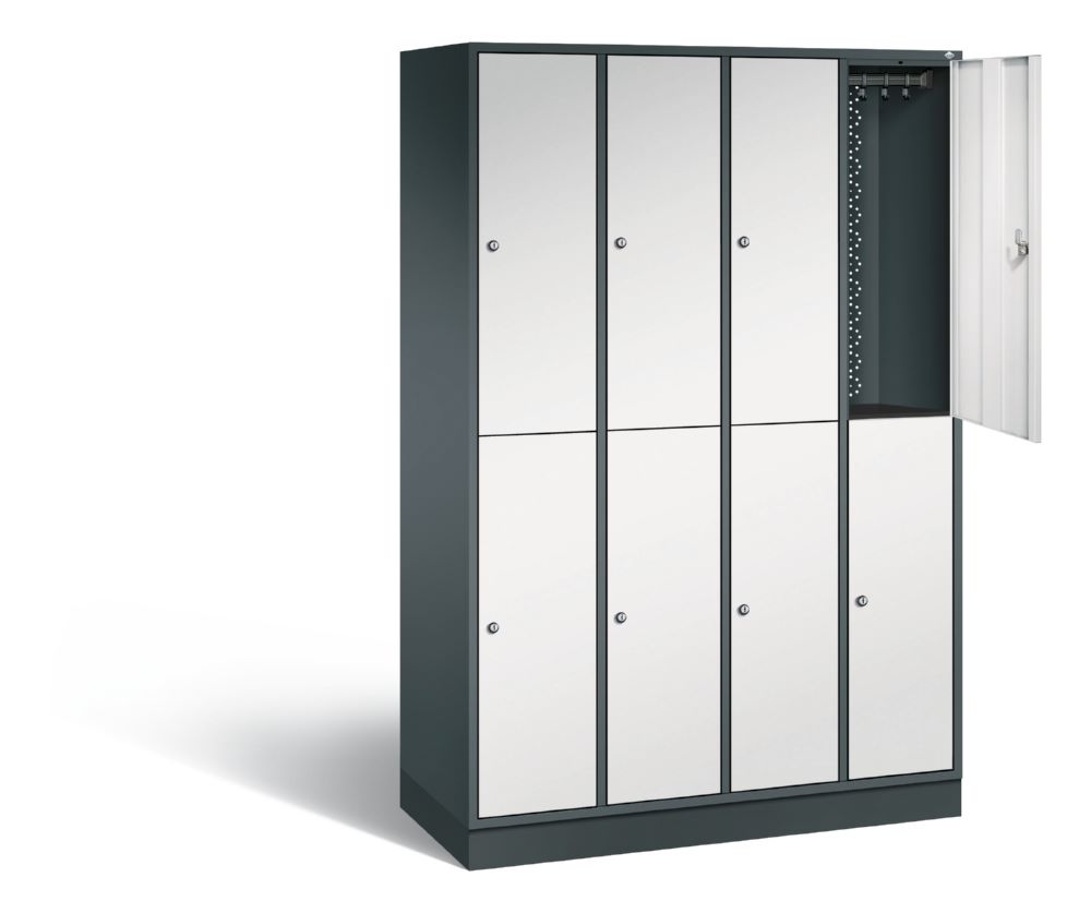 Produktbild C+P Garderobenspind doppelstöckig Intro 1950 x 1220 x 490 mm anthrazit lichtgrau bild 2