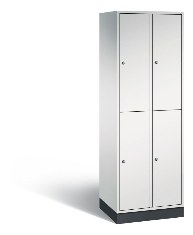 Produktbild C+P Spind doppelstöckig Intro 4 Fächer lichtgrau 620 x 490 x 1950 mm