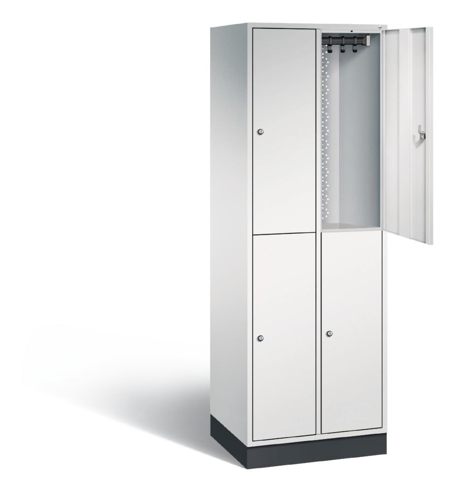 Produktbild C+P Spind doppelstöckig Intro 4 Fächer lichtgrau 620 x 490 x 1950 mm bild 2