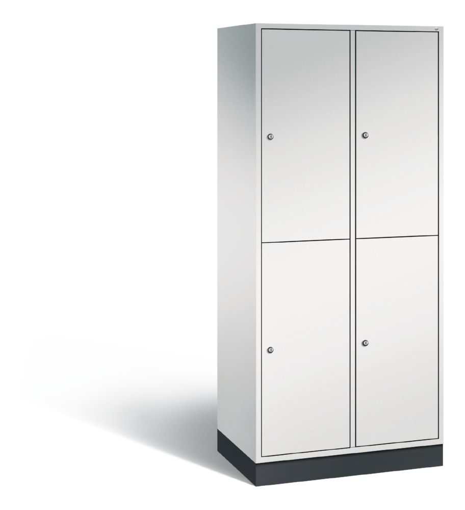 Produktbild C+P Garderobenspind doppelstöckig Intro 2 Abteile 1950 x 820 x 490 mm lichtgrau