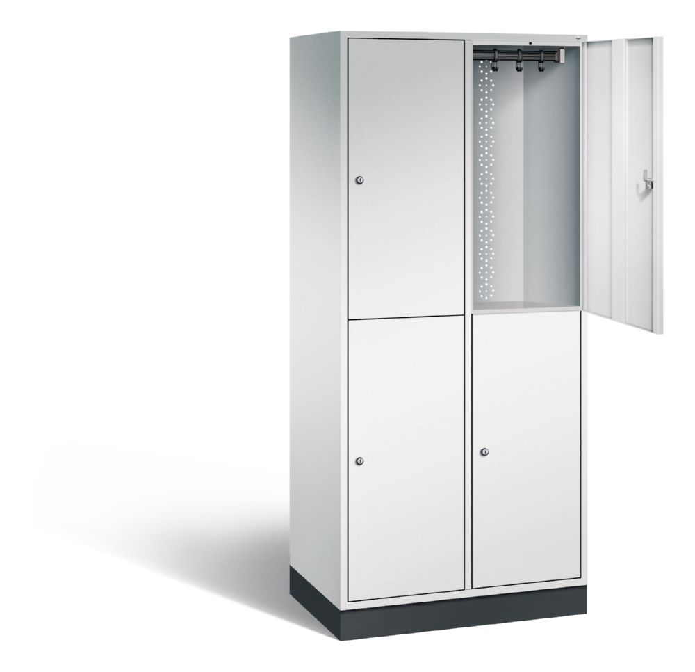 Produktbild C+P Garderobenspind doppelstöckig Intro 2 Abteile 1950 x 820 x 490 mm lichtgrau bild 2