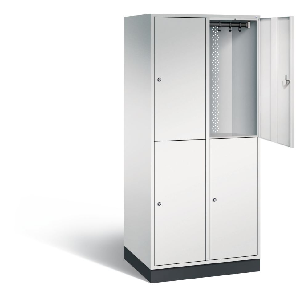 Produktbild C+P Garderobenspind doppelstöckig Intro 2 Abteile 1950 x 820 x 590 mm lichtgrau bild 2