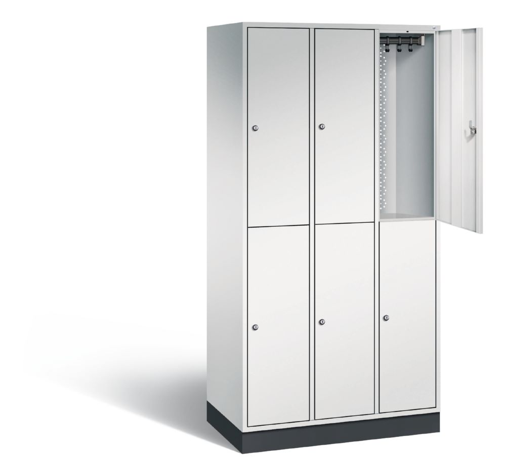 Produktbild C+P Garderobenspind doppelstöckig Intro 1950 x 920 x 490 mm in lichtgrau bild 2