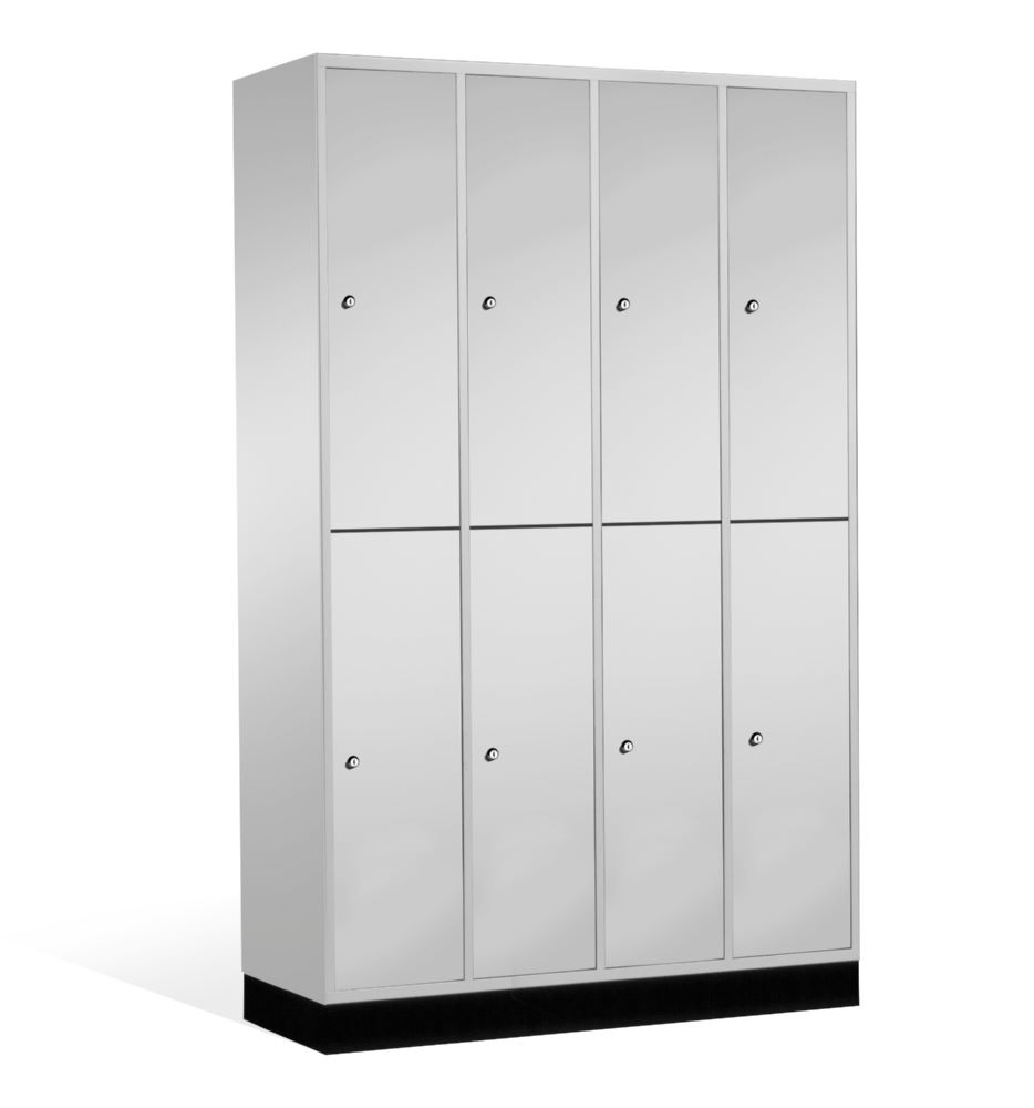 Produktbild C+P Spind doppelstöckig Intro 4 Abteile 1950 x 1220 x 490 mm in lichtgrau