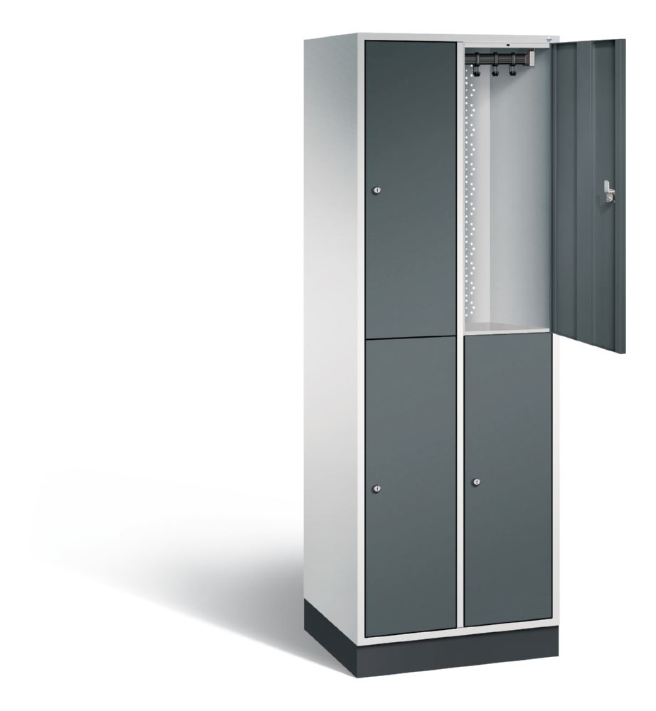 Produktbild C+P Spind doppelstöckig Intro 4 Fächer in dunklem anthrazit 620 x 490 x 1950 mm bild 2
