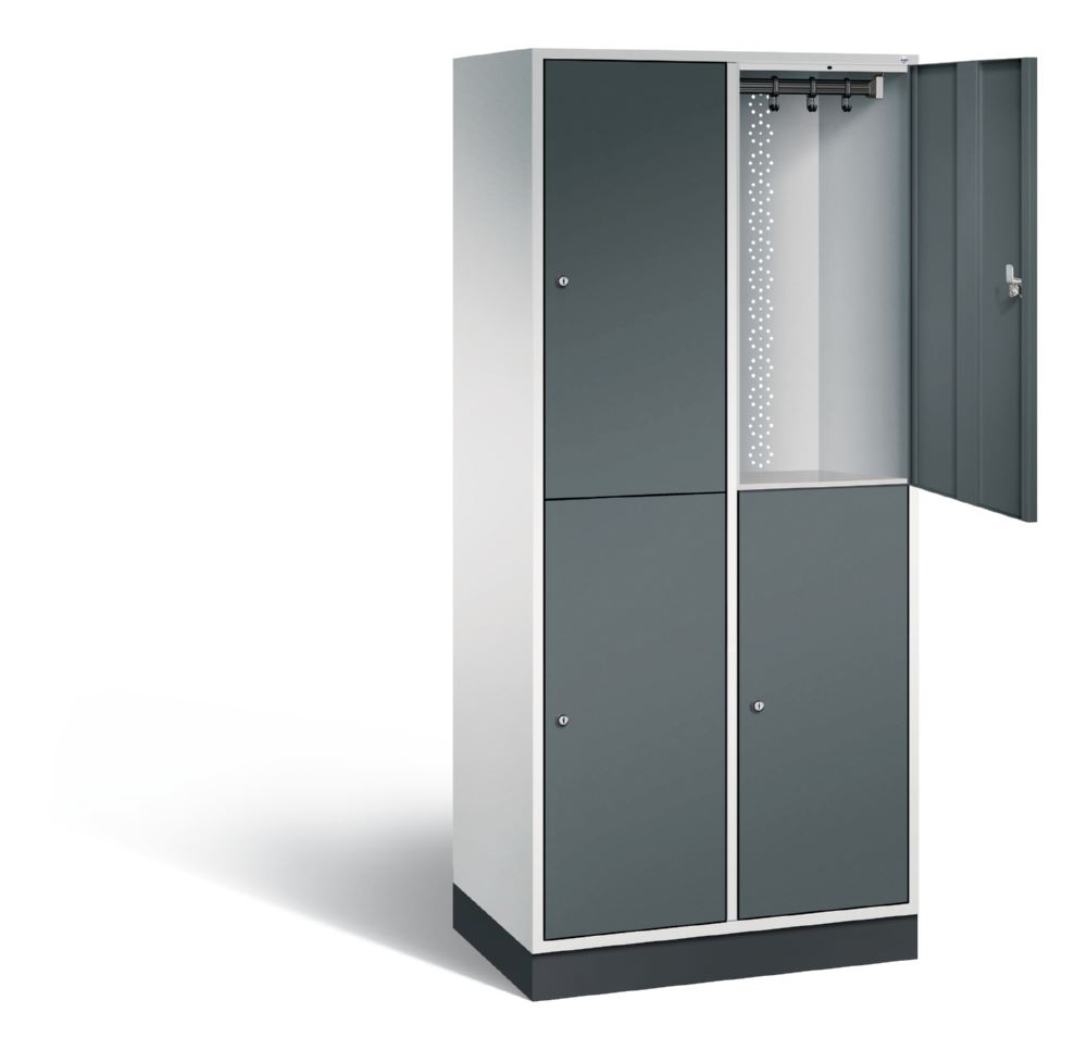 Produktbild C+P Garderobenspind doppelstöckig Intro 1950 x 820 x 490 mm lichtgrau anthrazit bild 2