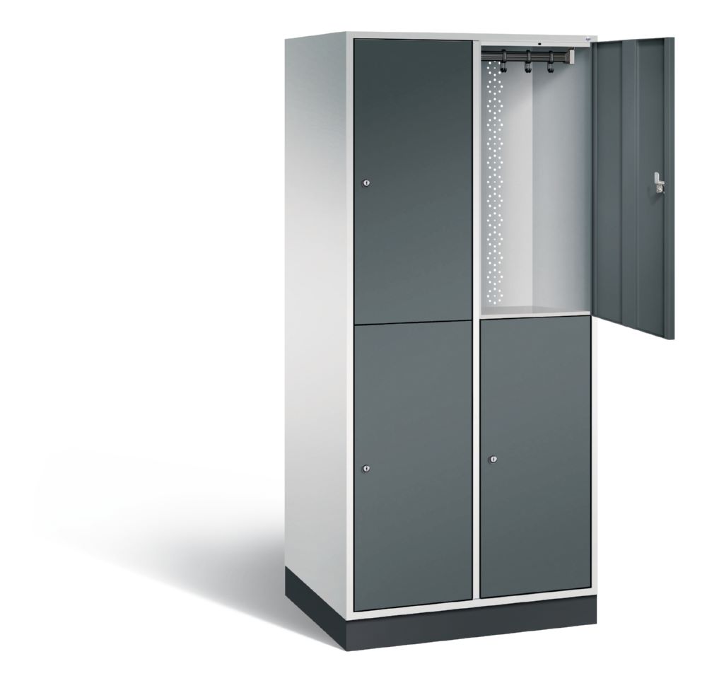 Produktbild C+P Garderobenspind doppelstöckig Intro 1950 x 820 x 590 mm lichtgrau anthrazit bild 2