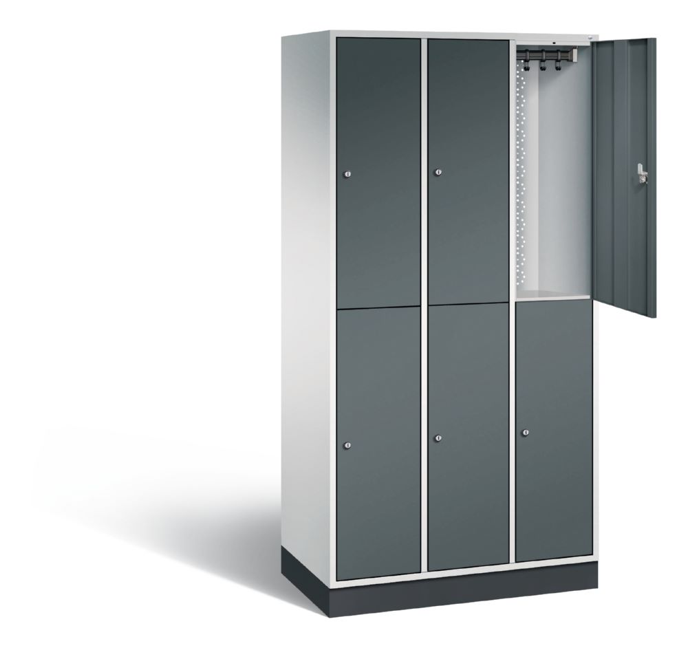 Produktbild C+P Garderobenspind doppelstöckig Intro 1950 x 920 x 490 mm lichtgrau anthrazit bild 2
