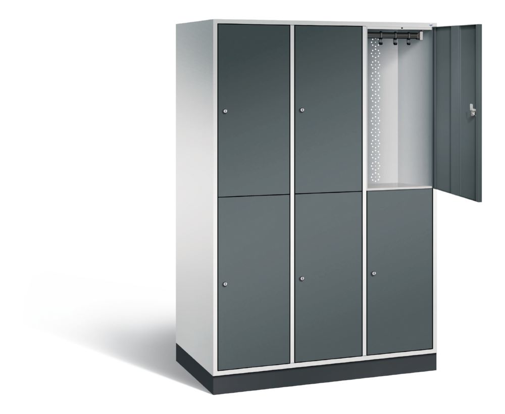 Produktbild C+P Garderobenschrank doppelstöckig Intro 1950 x 1220 x 590 mm 3 Abteile bild 2