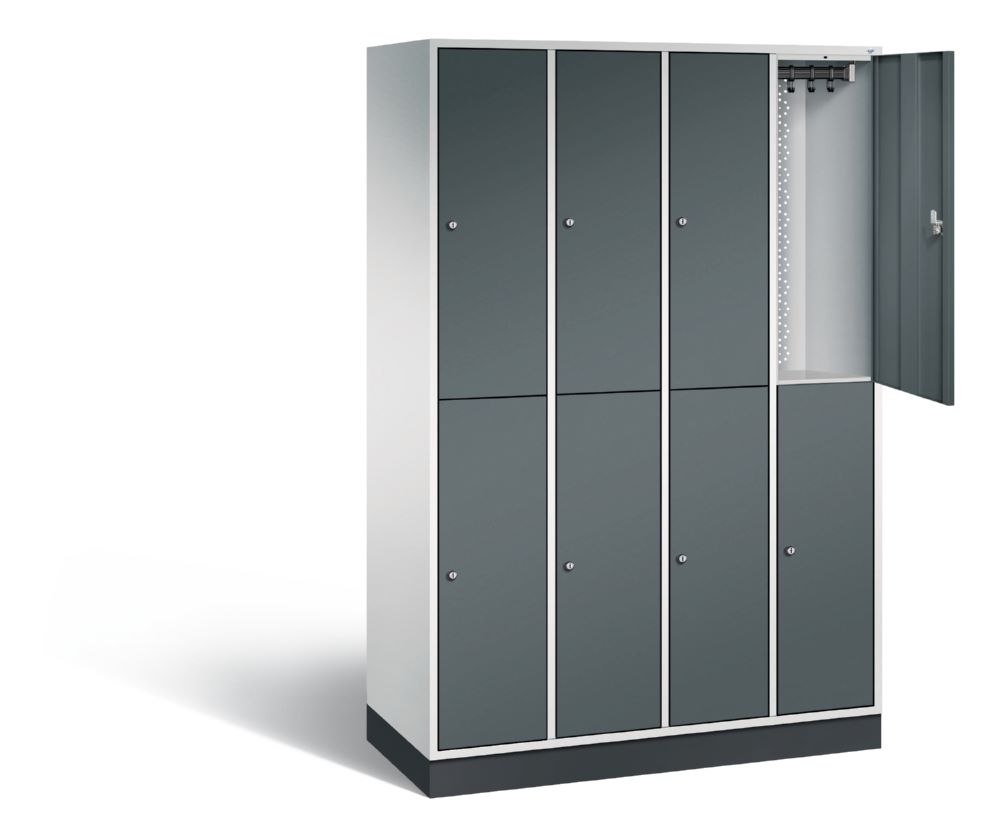 Produktbild C+P Garderobenspind doppelstöckig Intro 1950 x 1220 x 490 mm lichtgrau anthrazit bild 2