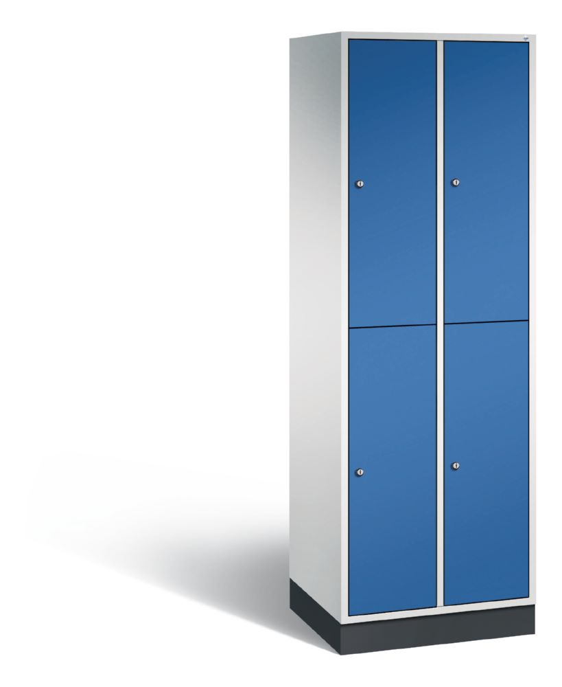 Produktbild C+P Spind doppelstöckig Intro 4 Fächer enzianblau 620 x 490 x 1950 mm