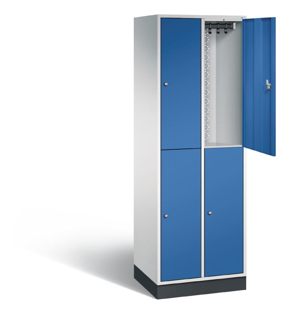 Produktbild C+P Spind doppelstöckig Intro 4 Fächer enzianblau 620 x 490 x 1950 mm bild 2