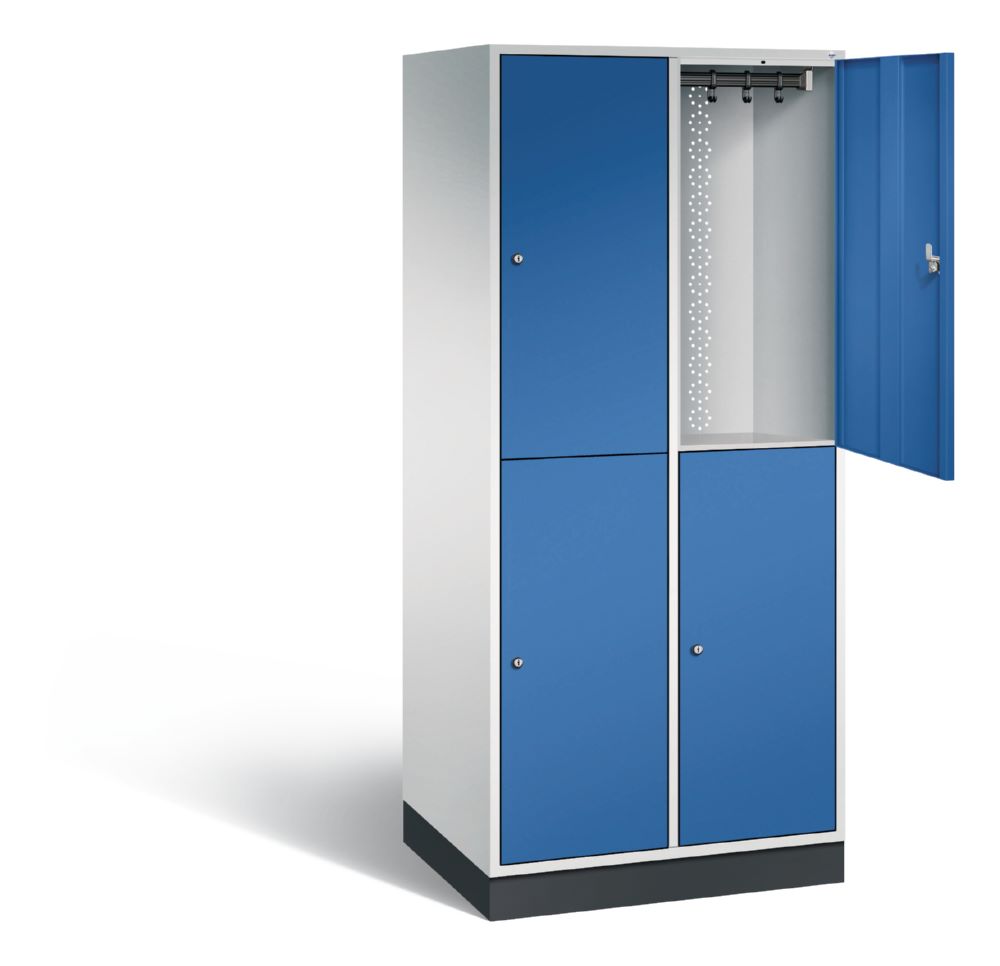 Produktbild C+P Garderobenspind doppelstöckig Intro 1950 x 820 x 590 mm  lichtgrau enzianblau bild 2