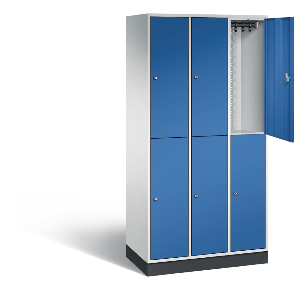 Produktbild C+P Garderobenspind doppelstöckig Intro 1950 x 920 x 490 mm lichtgrau enzianblau bild 2