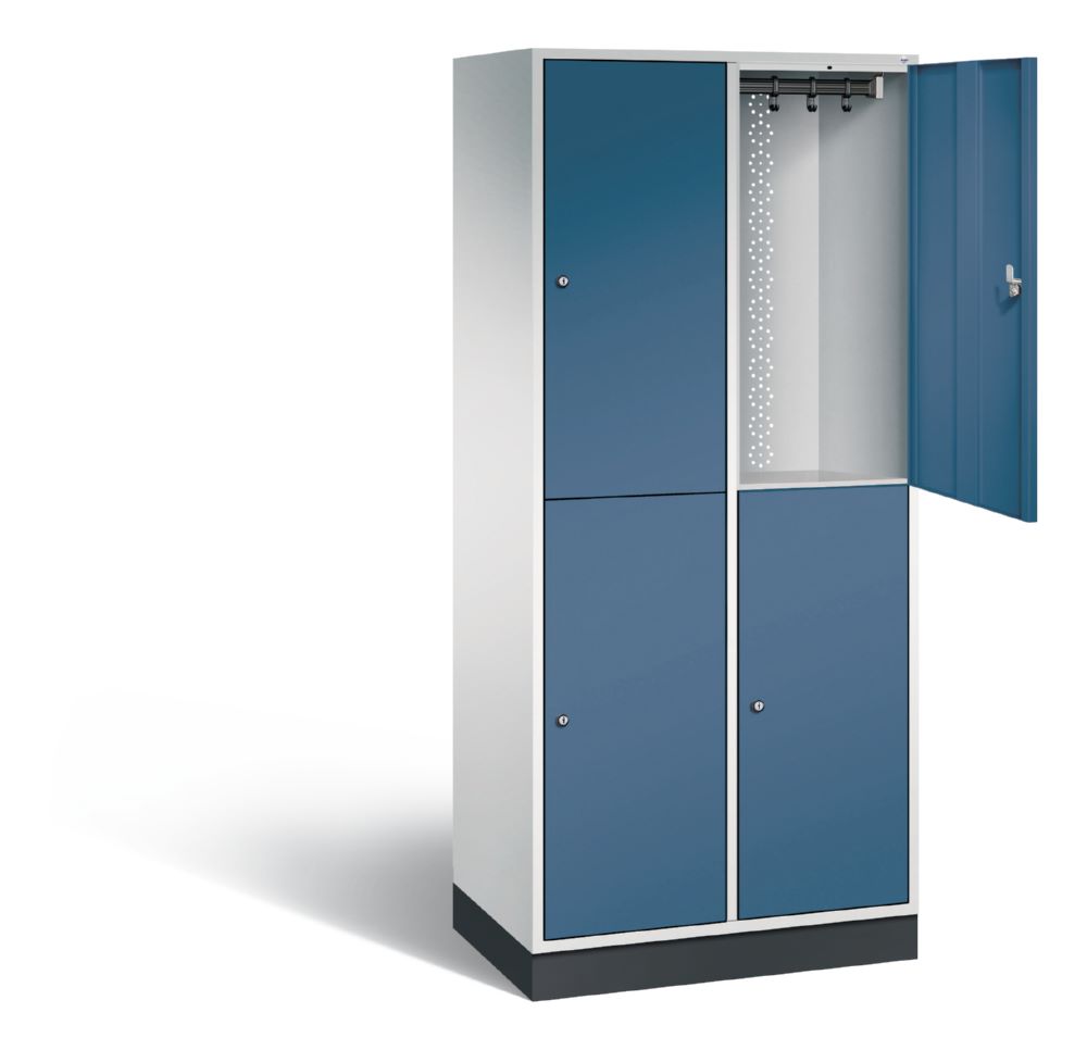Produktbild C+P Garderobenspind doppelstöckig Intro 1950 x 820 x 490 mm lichtgrau fernblau bild 2