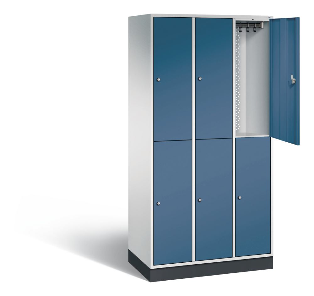 Produktbild C+P Garderobenspind doppelstöckig Intro 1950 x 920 x 490 mm lichtgrau fernblau bild 2