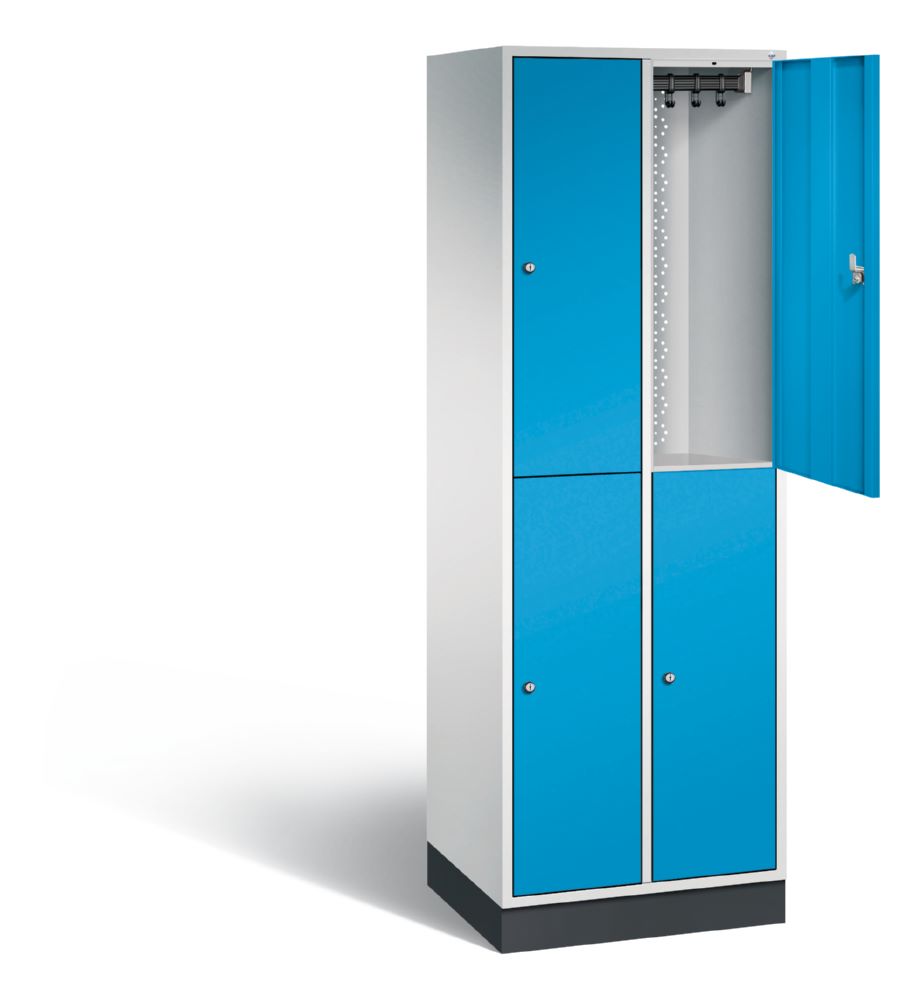 Produktbild C+P Spind doppelstöckig Intro 4 Fächer lichtblau 620 x 490 x 1950 mm bild 2