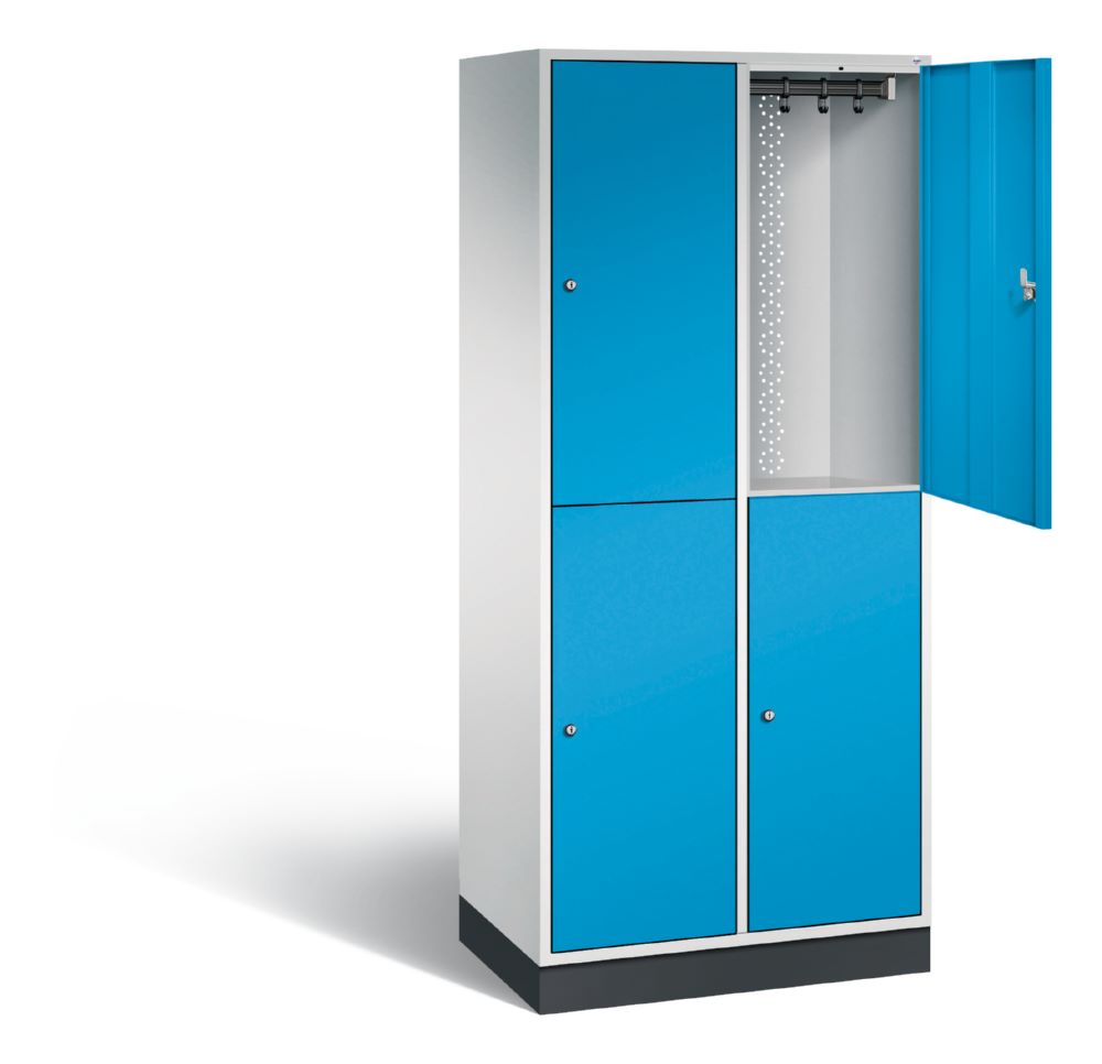 Produktbild C+P Garderobenspind doppelstöckig Abteile 1950 x 820 x 490 mm lichtgrau lichtblau bild 2